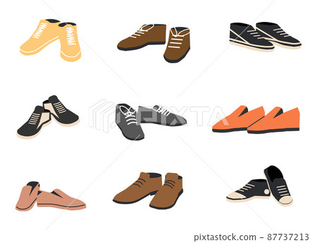 Set of Different Shoes Isolated 87737213