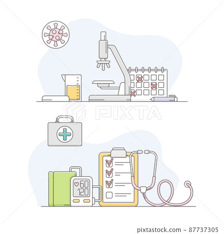 Medical diagnostics and laboratory tests. Medicine and healthcare concept vector illustratio 87737305