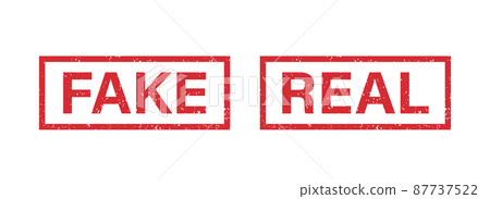 Fake and Real word grunge rubber stamp for - Stock Illustration  [87737522] - PIXTA