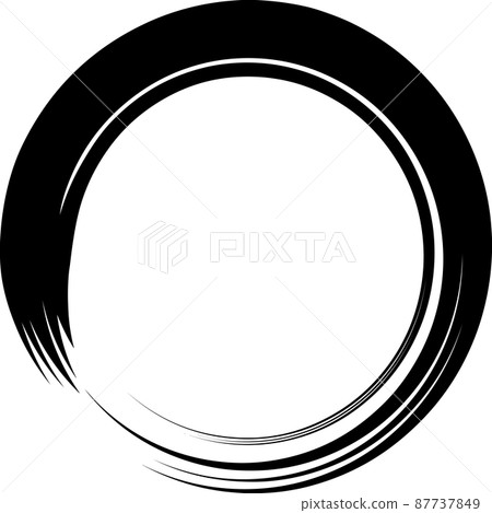 Round circle black brush letter Round circle black brush letter 87737849