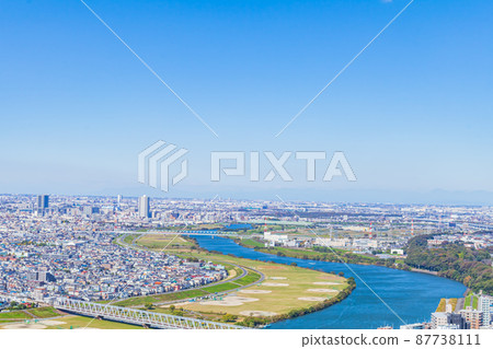 [Cityscape of Tokyo] View from Ichikawa toward Tokyo 87738111