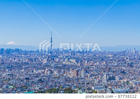 [Cityscape of Tokyo] View from Ichikawa toward Tokyo 87738112