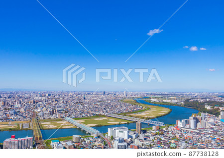[Cityscape of Tokyo] View from Ichikawa toward Tokyo 87738128