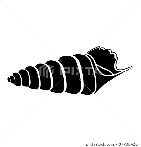 Insulated seashell. Vector illustration, black icon Insulated seashell. Vector illustration, black icon 87738420