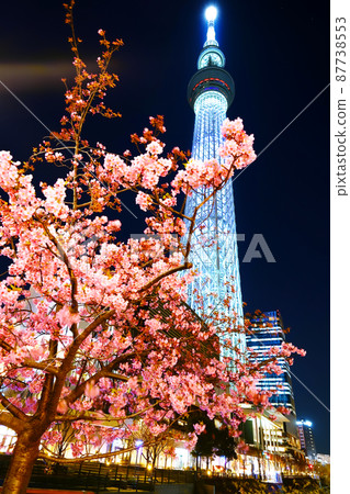 Tokyo Sky Tree / Tokyo Air Raid Victims Requiescats Illuminated "White Lighting" 87738553