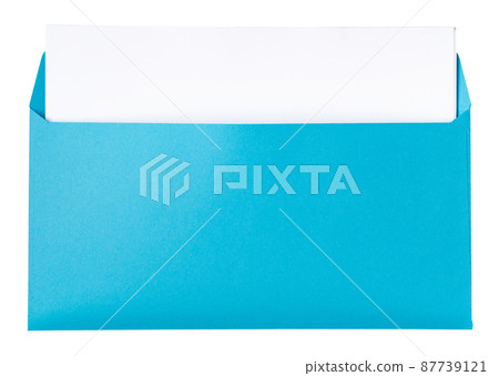 blue envelope isolated on white background 87739121