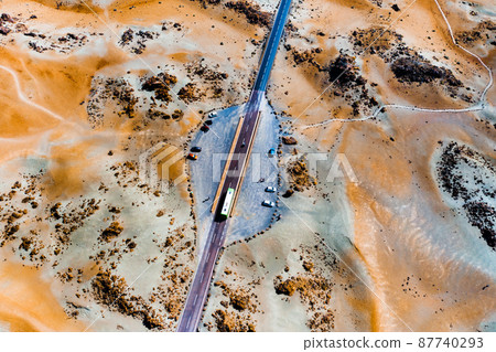 the desert landscape of the red planet similar to Mars. Teide National Park on the island of Tenerife.canary Islands, Spain 87740293