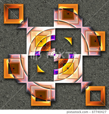 3D Render  glossy puffs creative artwork tile 87740427