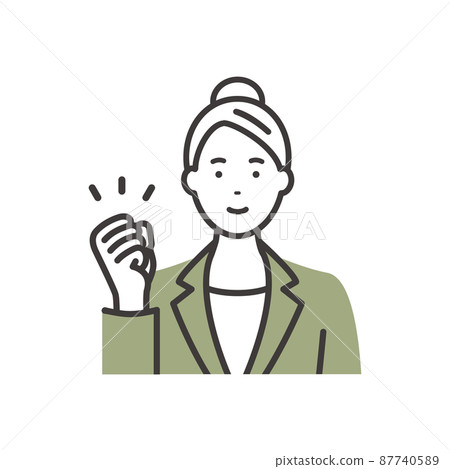 年輕女商人腸道姿勢 年輕女商人腸道姿勢 87740589