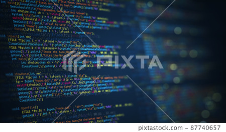 Abstract Modern tech of Programming code screen developer. C Programming Language of Computer script and Technology background of software. Abstract Modern tech of Programming code screen developer. C Programming Language of Computer script and Technology background of software. 87740657