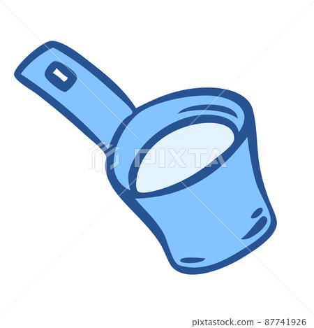 Medical plastic spoon. Doodle style. Hand drawn vector illustration. Medical plastic spoon. Doodle style. Hand drawn vector illustration. 87741926