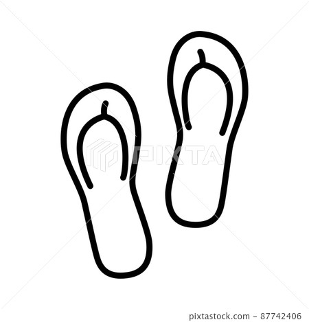 Flip flops line icon on white background, vector illustration Flip flops line icon on white background, vector illustration 87742406