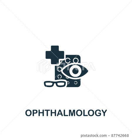 Ophthalmology icon. Monochrome simple icon for templates, web design and infographics 87742668