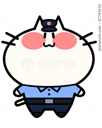 Illustration material of police officer Nyanko 87743010