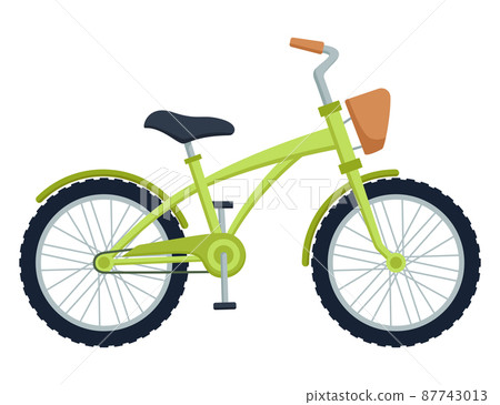 Kid bicycle on white background. Children bike, vector illustration 87743013