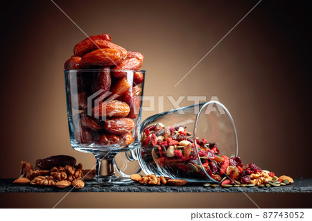 Dates and dried fruits, nuts and seeds. Dates and dried fruits, nuts and seeds. 87743052
