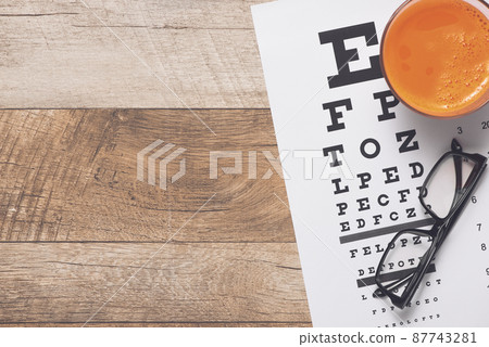 Caring for eye sight by healthy eating. Concept. View from above Caring for eye sight by healthy eating. Concept. View from above 87743281