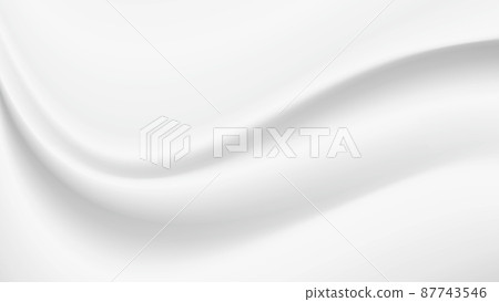Drape of white cloth, wrinkles of wavy cloth, background image 87743546