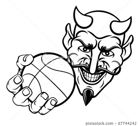 Devil Satan Basketball Sports Mascot Cartoon 87744242