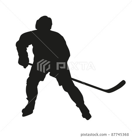 Ice hockey player silhouette Ice hockey player silhouette 87745368