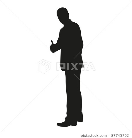 Thumb up. Business main in suit 87745702