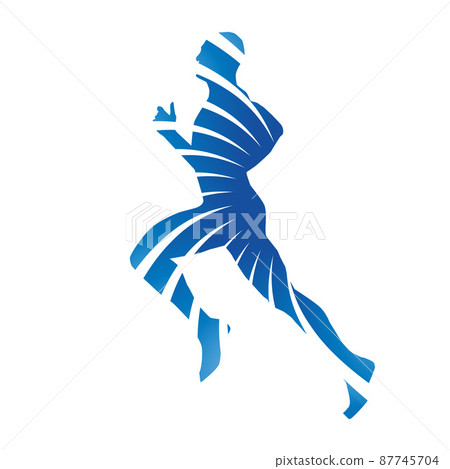 Abstract blue vector runner Abstract blue vector runner 87745704