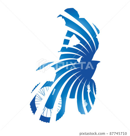 Abstract blue vector motocross rider 87745710