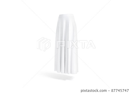 Blank white women maxi skirt mockup, side view Blank white women maxi skirt mockup, side view 87745747
