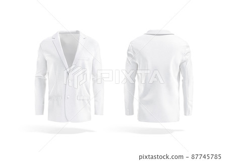 Blank white men blazer mockup, front and back view Blank white men blazer mockup, front and back view 87745785