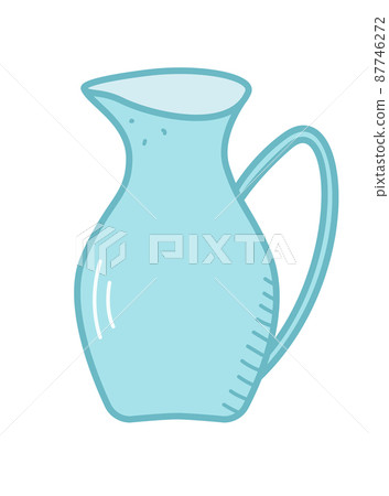 Coffee colored milk jug isolated on white, vector illustration of kitchen utensils container, Coffee colored milk jug isolated on white, vector illustration of kitchen utensils container, 87746272