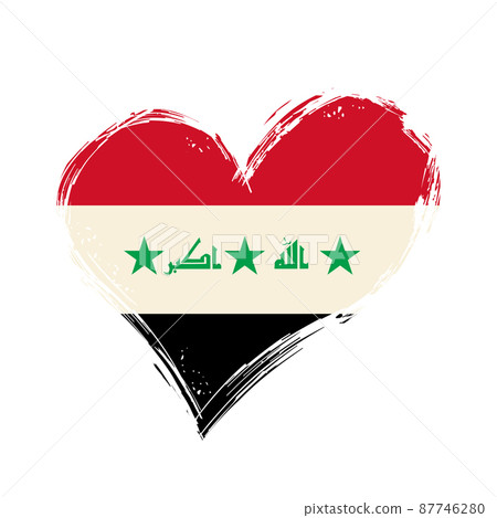 Iraqi flag heart-shaped grunge background. Vector illustration. Iraqi flag heart-shaped grunge background. Vector illustration. 87746280
