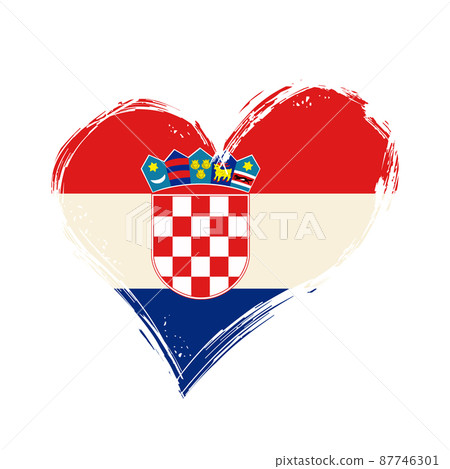 Croatian flag heart-shaped grunge background.... - Stock Illustration ...