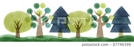 Hand-painted watercolor style, Scandinavian tree lines Hand-painted watercolor style, Scandinavian tree lines 87746399