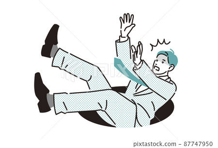 A businessman who falls into a pitfall 87747950