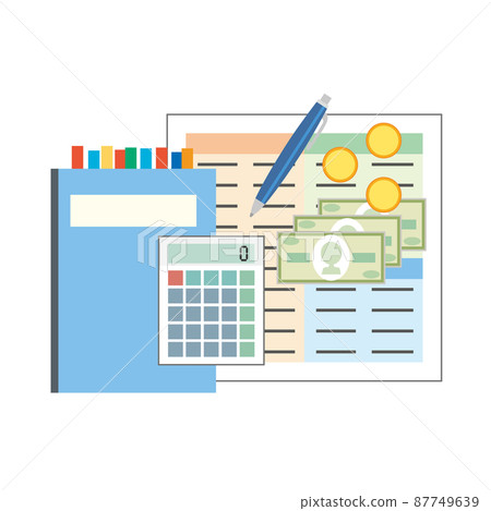 金錢、計算器和書 金錢、計算器和書 87749639