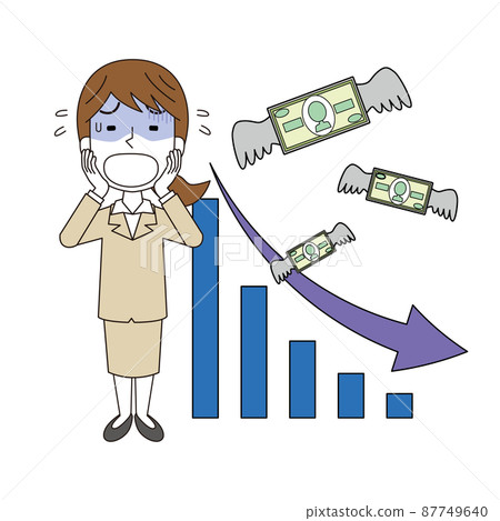 A woman who is impatient because she runs out of money due to sluggish performance 87749640