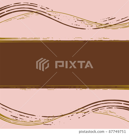 Handwritten style, square frame written with a rough brush (brown / pink) 87749751