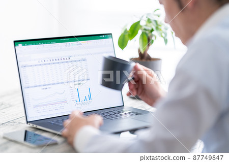 General affairs accounting office work sales office general office work staff spreadsheet graph 87749847