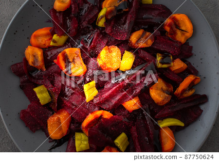 Mixed salad with boiled carrots and beetroot 87750624