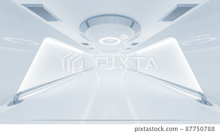 Scientific laboratory or empty white room. Technology background and science concept. 3D Render. 87750788