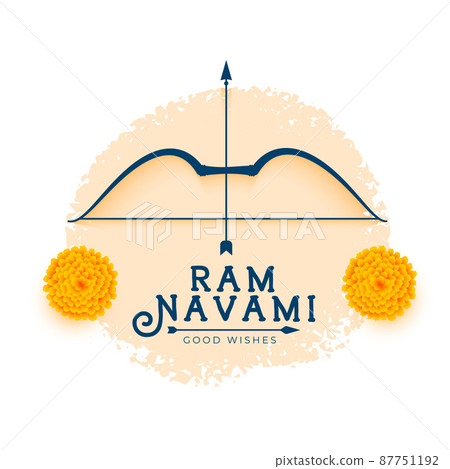 shree ram navami wishes card with bow arrow and flower 87751192