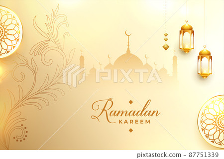 islamic ramadan kareem and eid mubarak wishes card design 87751339