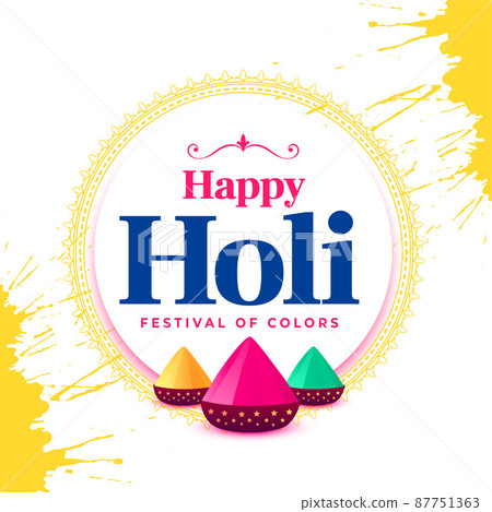 happy holi festival greeting with colorful gulal happy holi festival greeting with colorful gulal 87751363