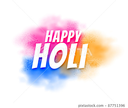 happy holi background with colorful powder... - Stock Illustration  [87751396] - PIXTA