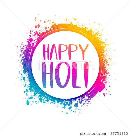 colorful splash happy holi background greeting card design 87751510