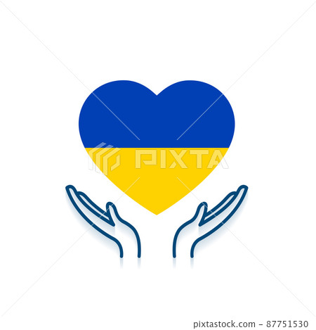 care hands with ukraine flag in heart shape care hands with ukraine flag in heart shape 87751530