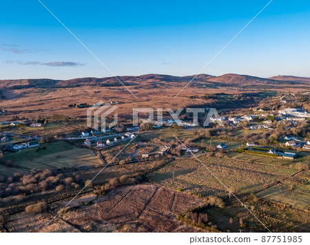 Aerial view of Glenties in County Donegal, Ireland 87751985