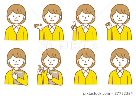 Person woman collar shirt blouse cardigan icon Person woman collar shirt blouse cardigan icon 87752384