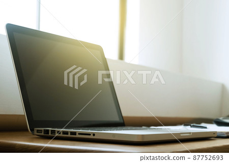 Close up laptop on the table. 87752693