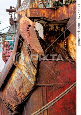 Closeup of a rusty fishing boat 87754241